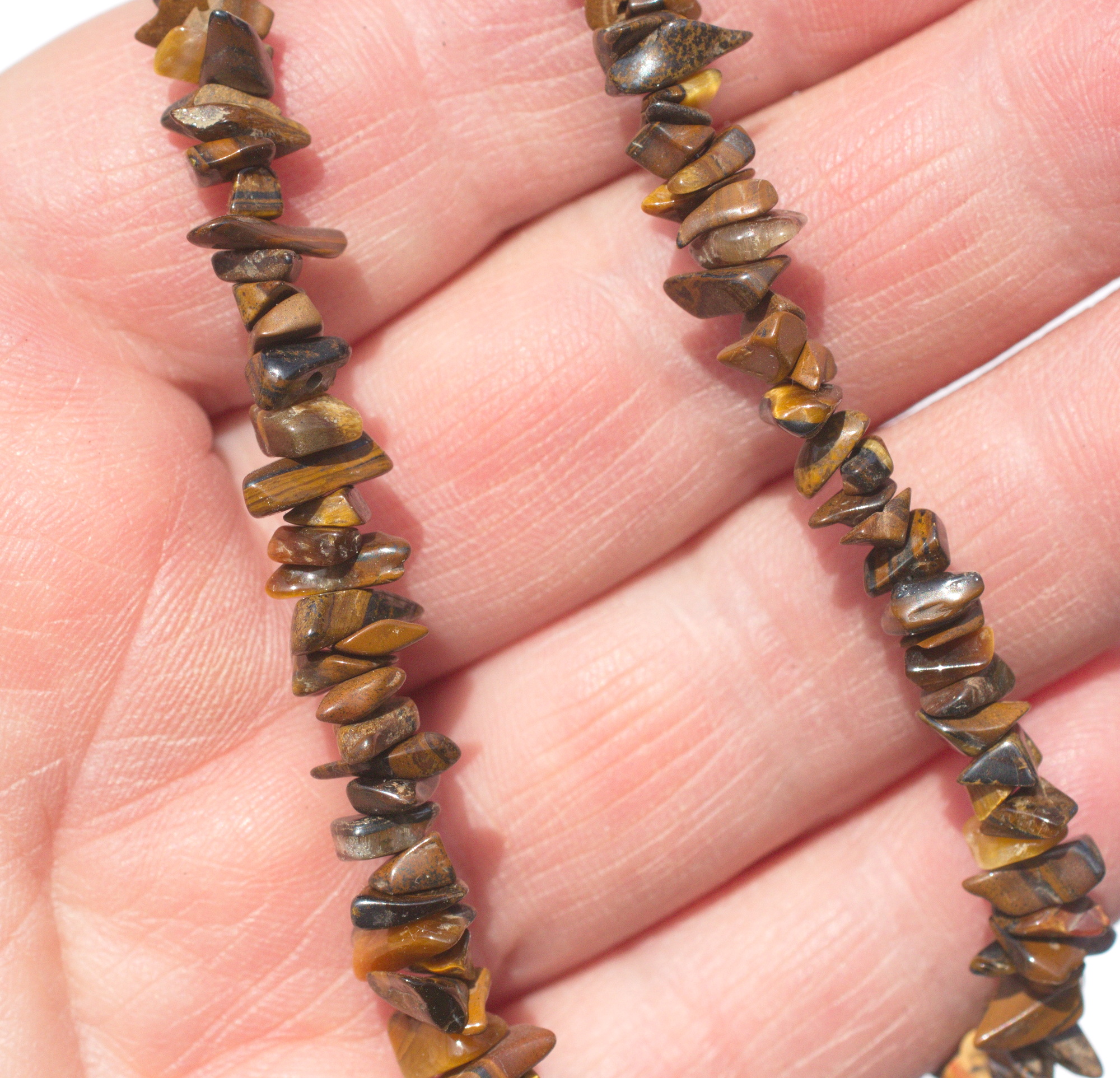 Tigerauge-Splitter Edelsteinkette   