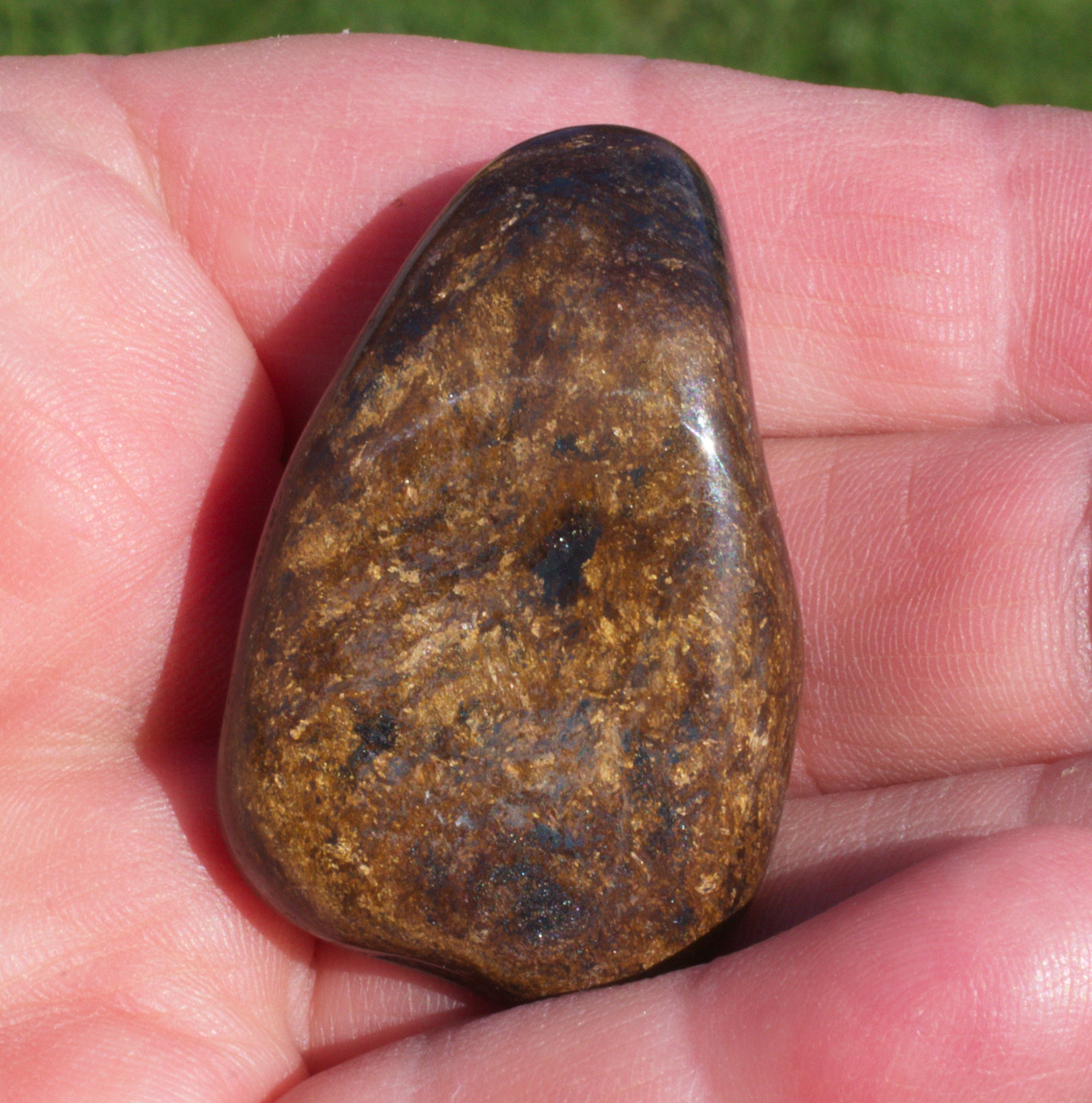 Bronzit Edelstein, Trommelstein,  ungebohrt,   
