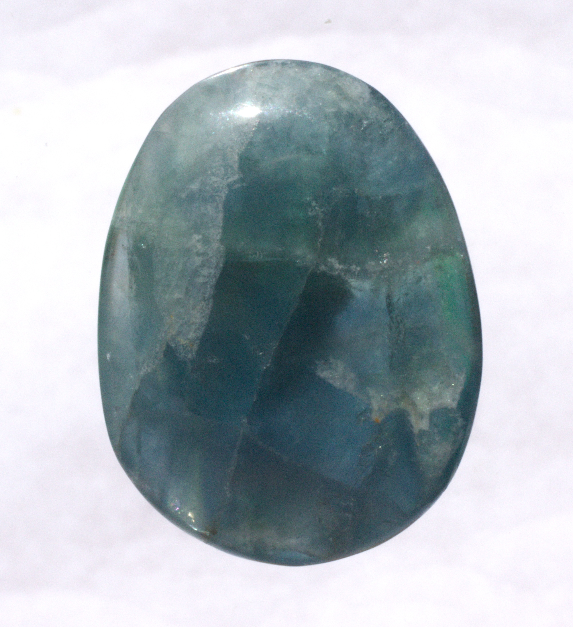 Fluorit blau Edelstein, Scheibenstein, ungebohrt,  