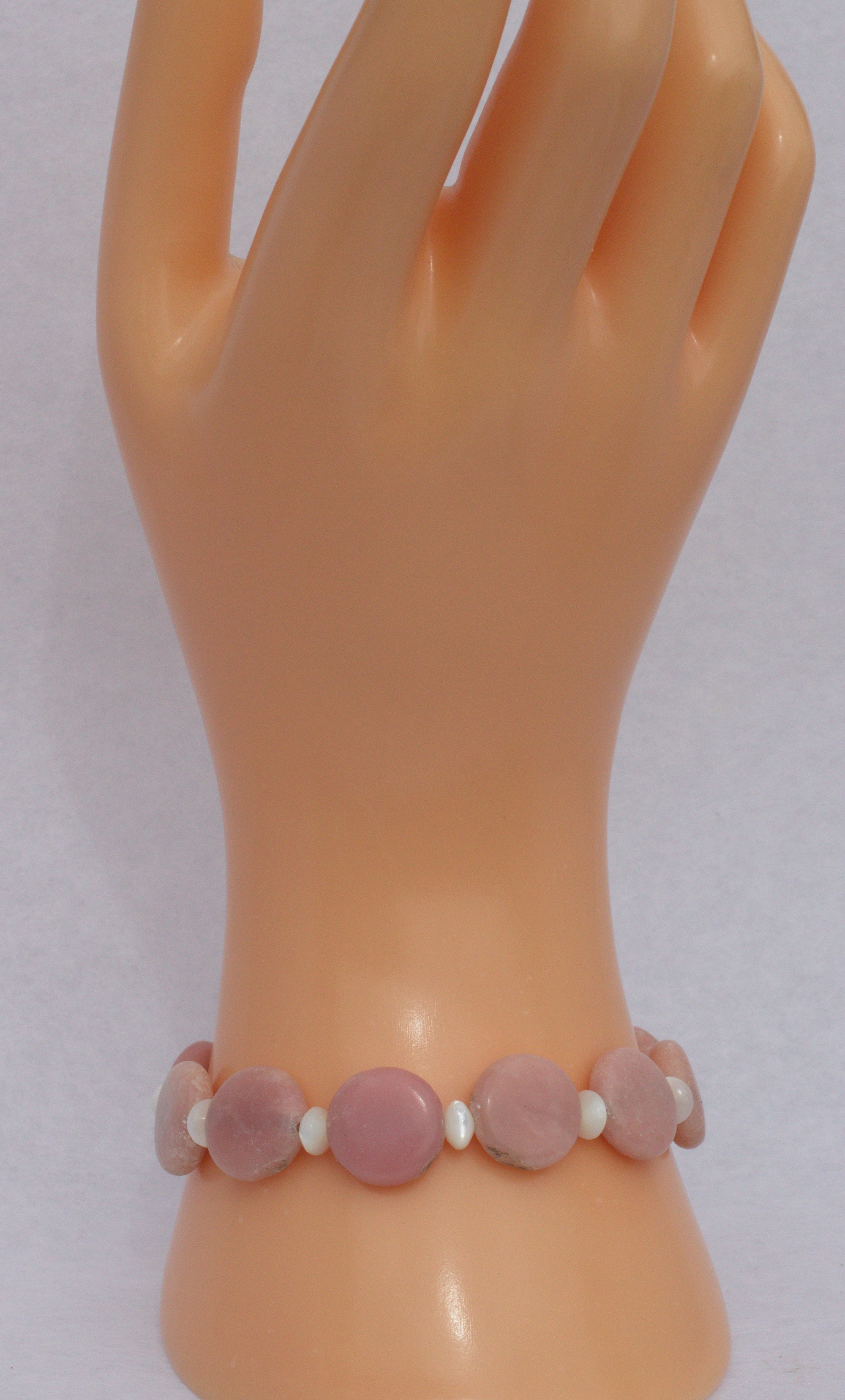 Andenopal Edelsteinarmband auf Elastikfaden aufgezogen  