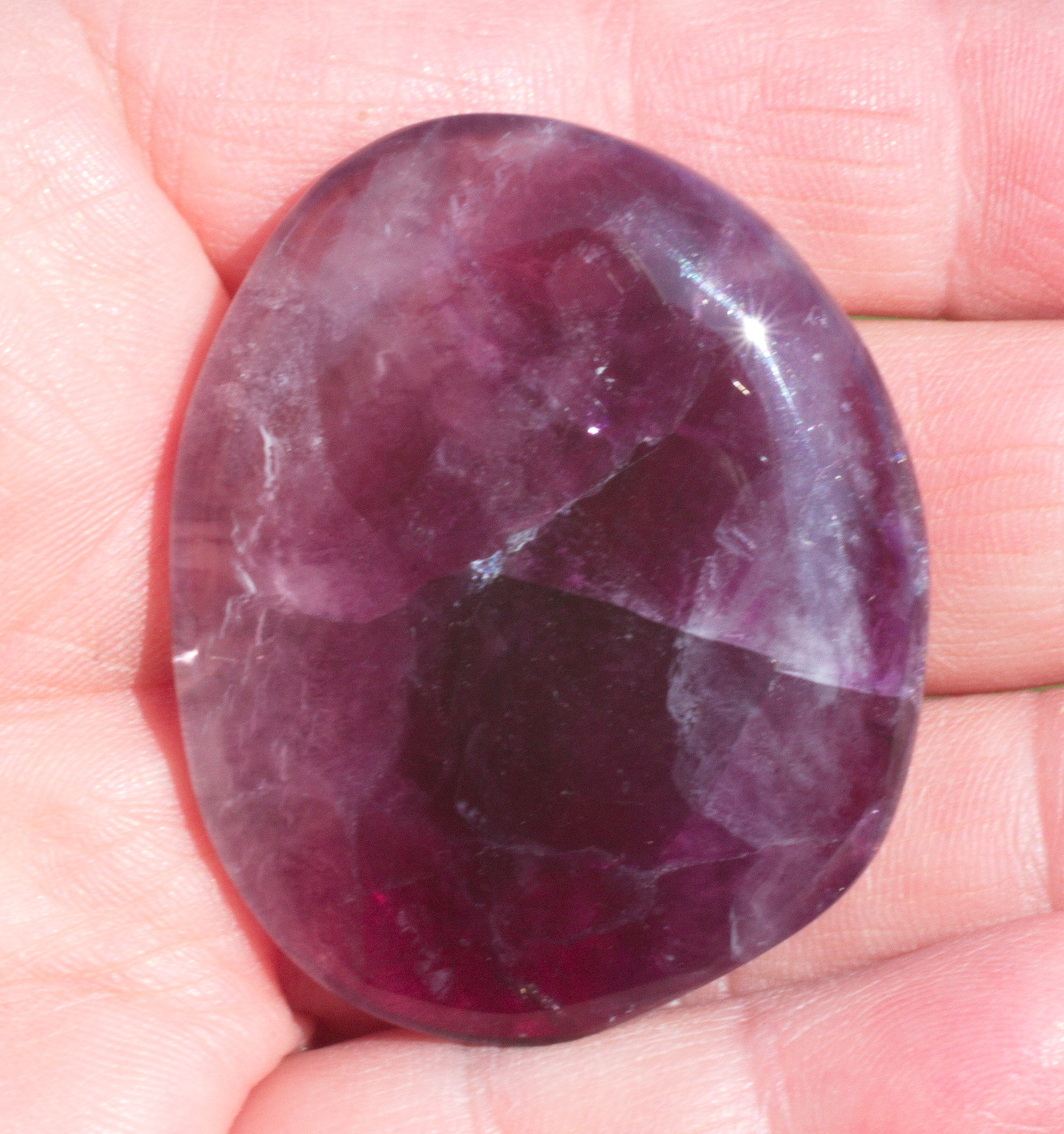 Fluorit violett  Edelstein, Scheibenstein, ungebohrt,  