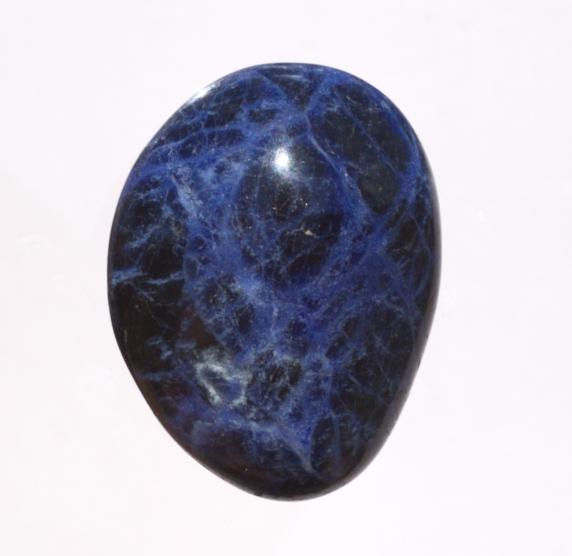 Sodalith, Edelstein, Handschmeichler,  Trommelstein ungebohrt,   