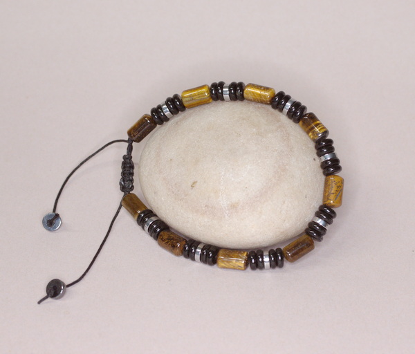 Tigerauge Edelsteinarmband nicht nur für den Mann, Länge verstellbar