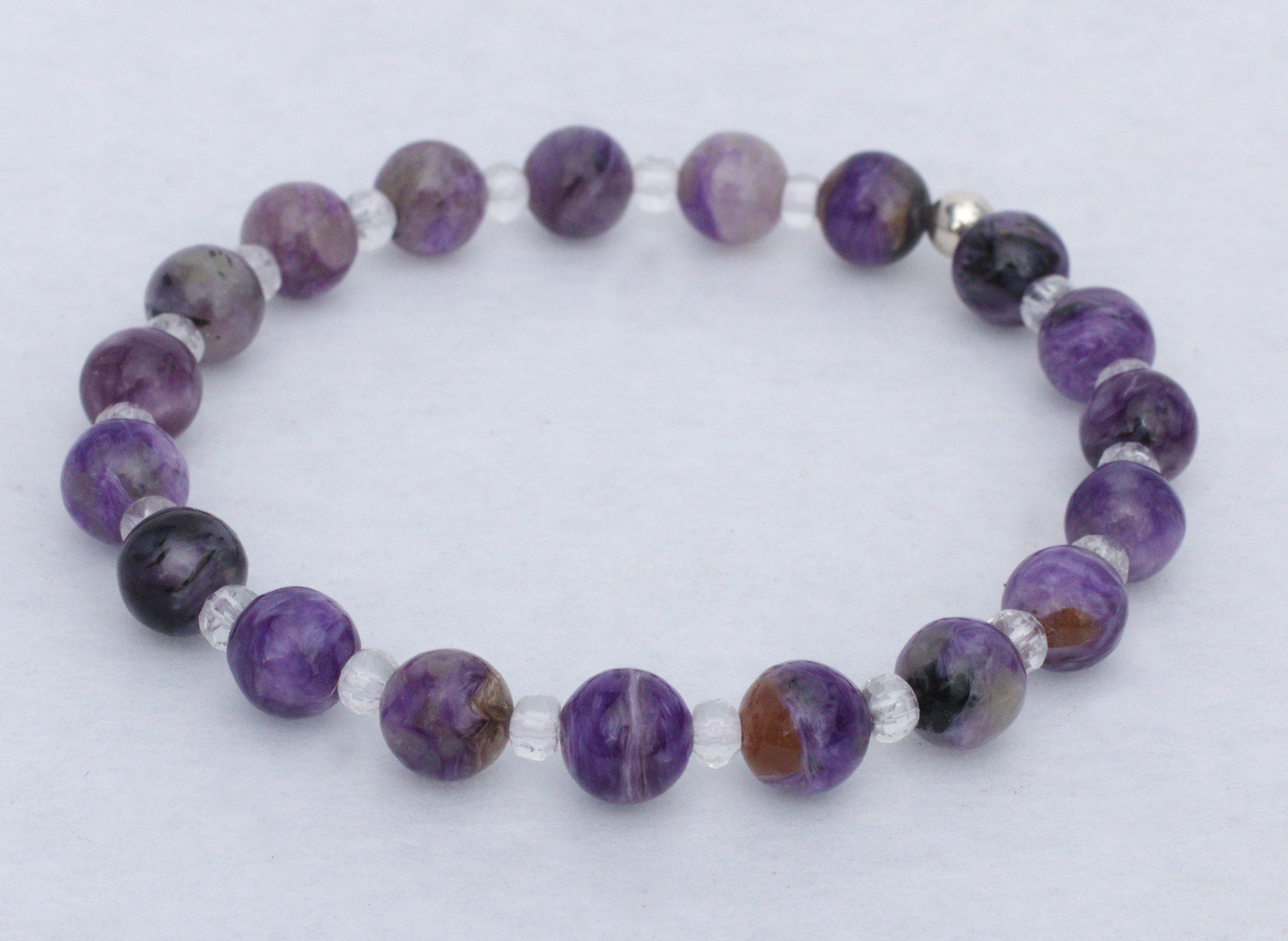 Charoit Edelsteinarmband auf Elastikfaden aufgezogen  