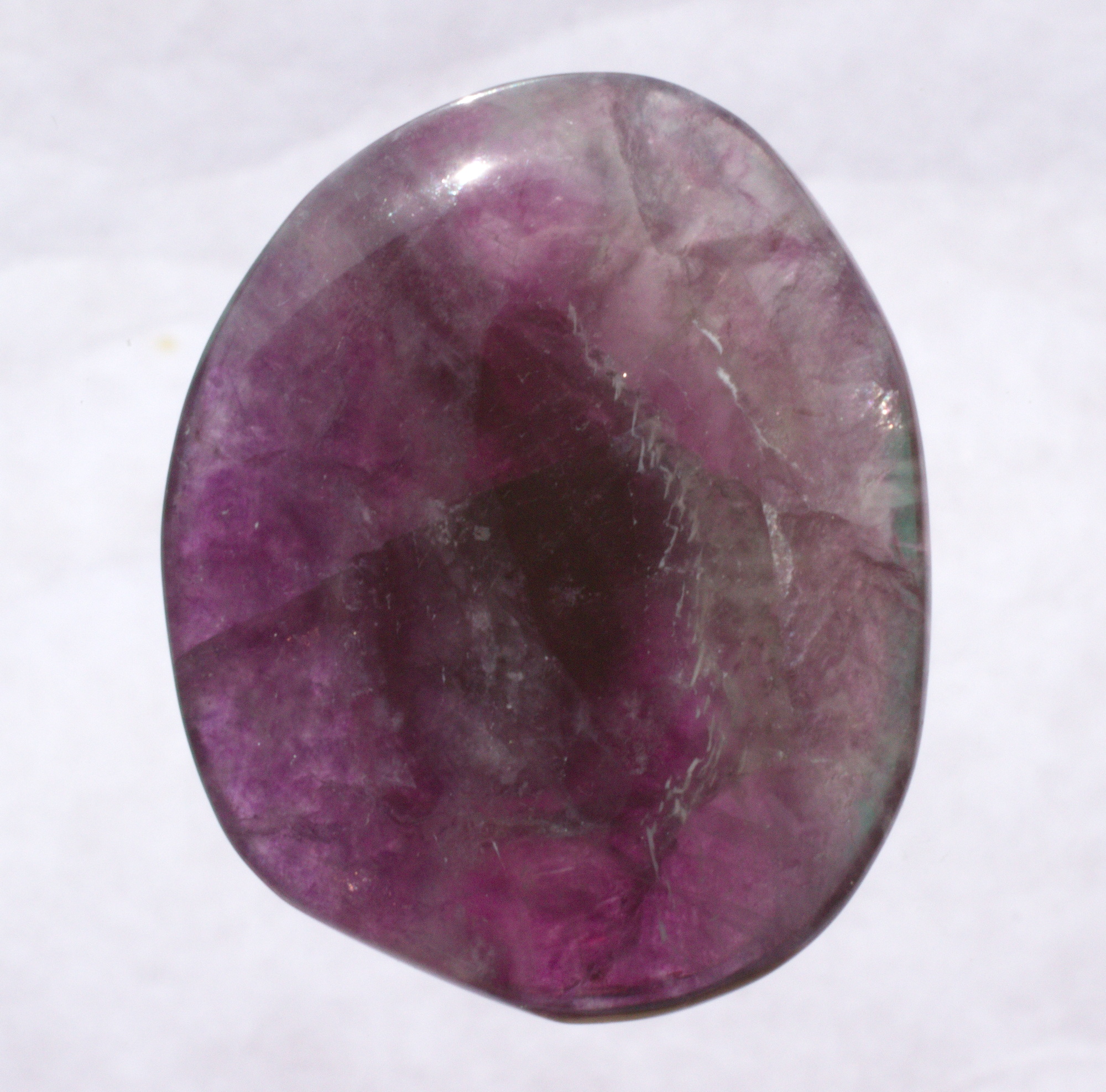 Fluorit violett  Edelstein, Scheibenstein, ungebohrt,  