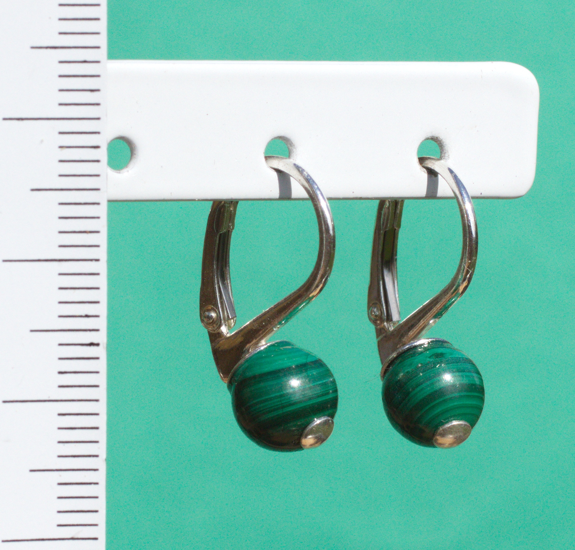 Malachit Ohrhänger mit Klappbrisur in 925 Silber 