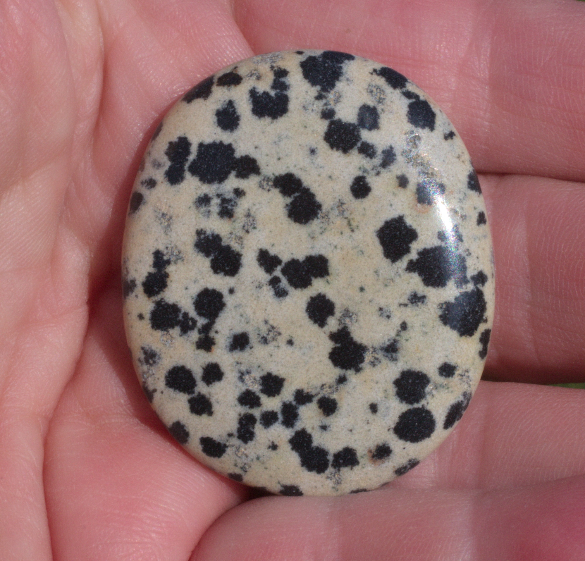 Dalmatinerstein Edelstein, Scheibenstein, ungebohrt,  