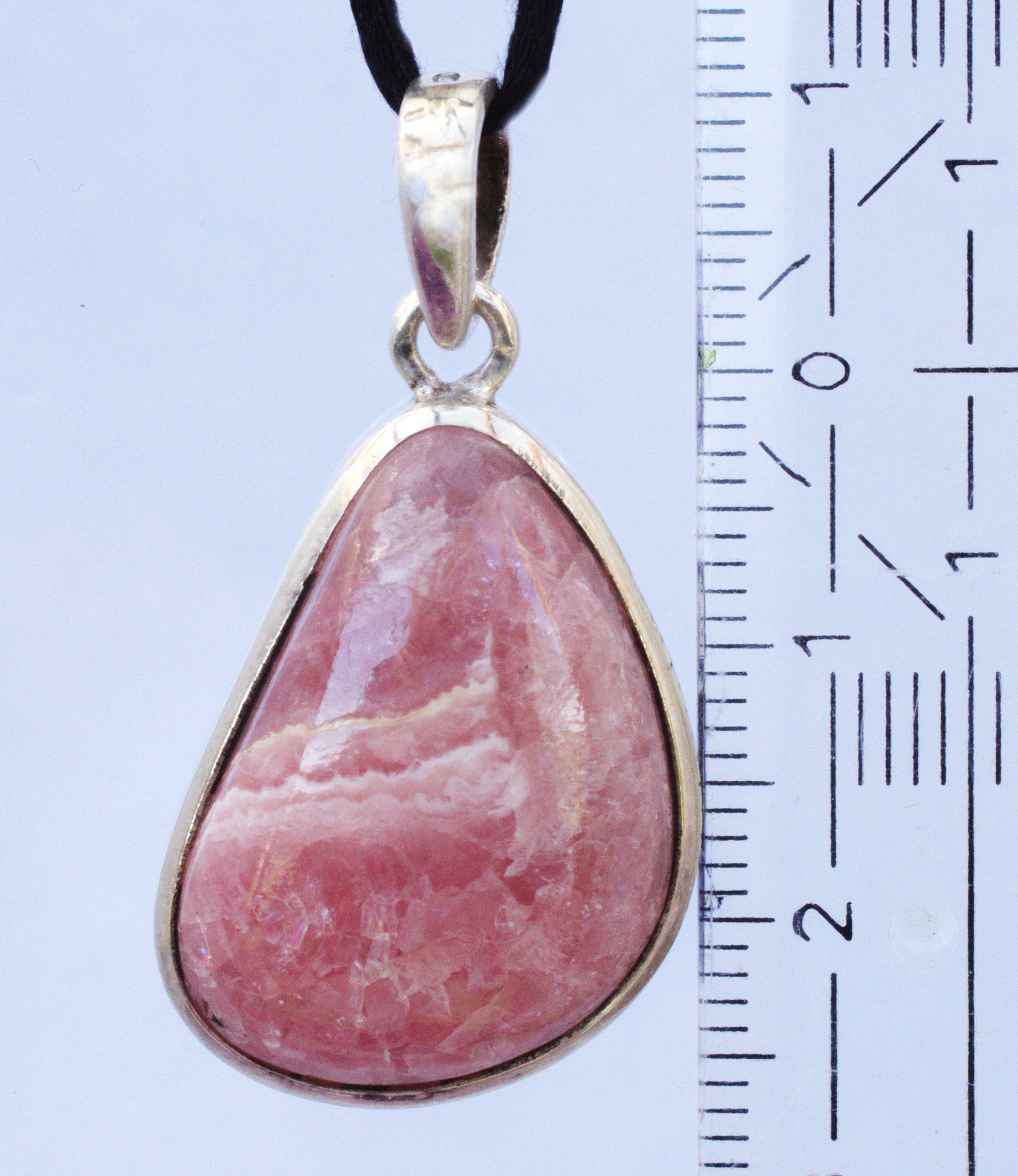 Rhodochrosit Edelsteinanhänger in 925 Silber gefasst  