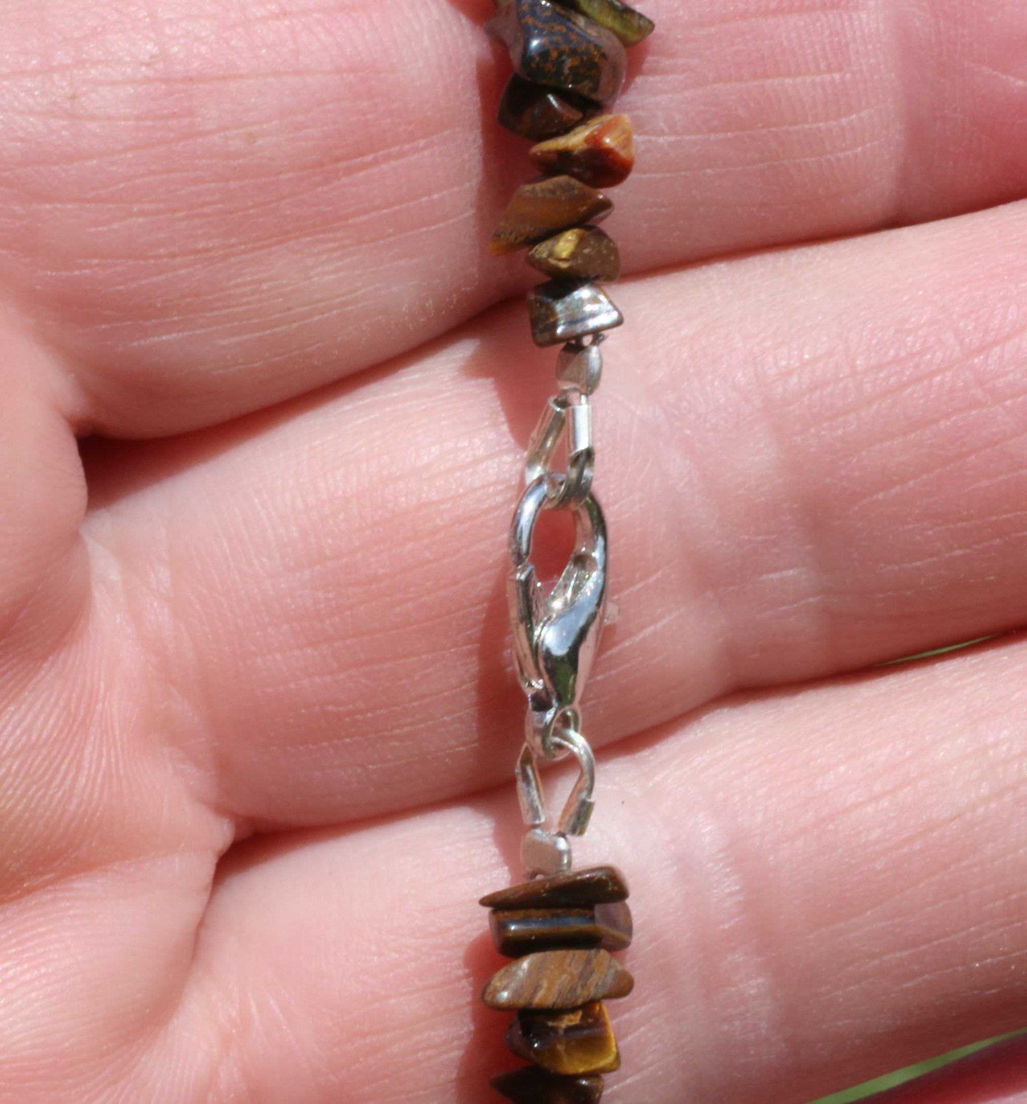 Tigerauge-Splitter Edelsteinkette   