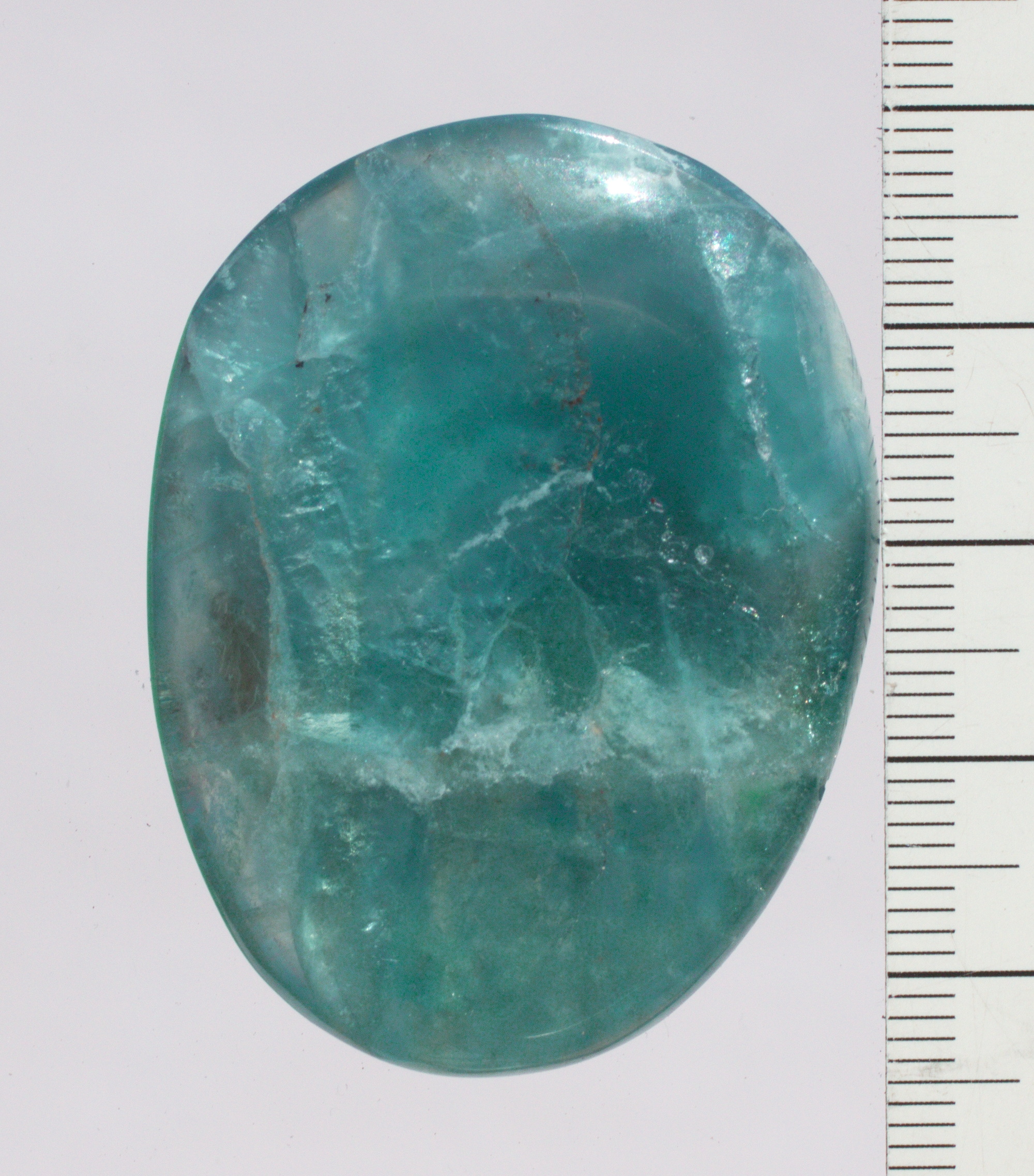 Fluorit blau Edelstein, Scheibenstein, ungebohrt,  