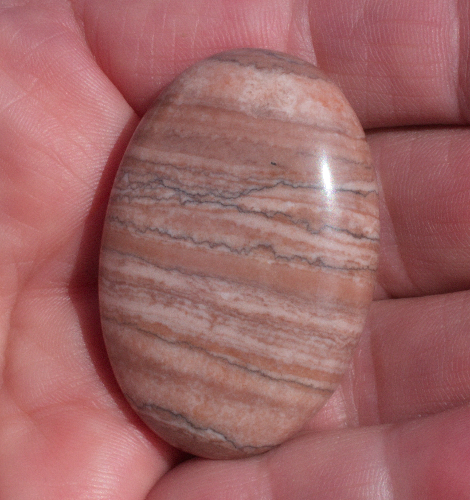 Dolomit braun Edelstein Handschmeichler, Scheibenstein, ungebohrt,  