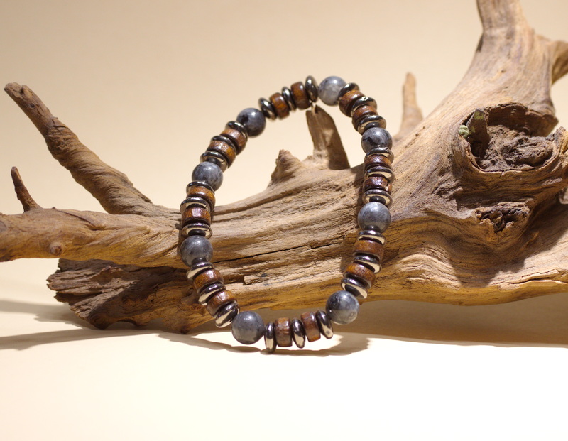 Larvikit Edelsteinarmband nicht nur für den Mann, 19 cm lang