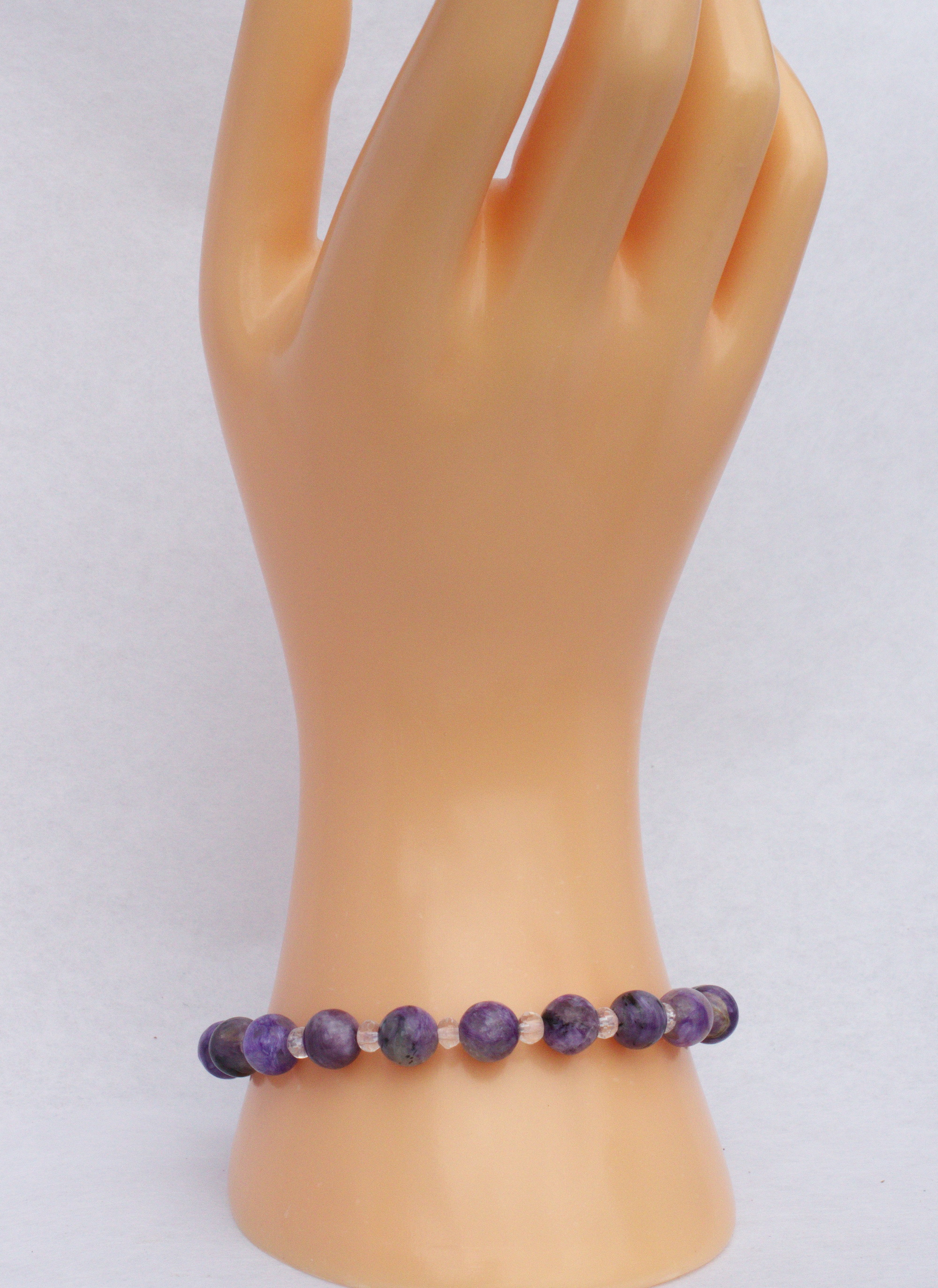 Charoit Edelsteinarmband auf Elastikfaden aufgezogen  